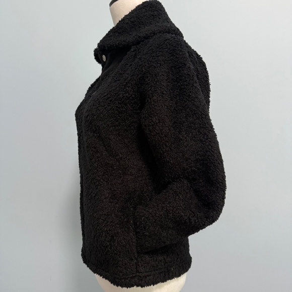 Patagonia Jacket Women’s Small Black Synchilla Fleece Curly Q‎ Shawl Collar - Picture 3 of 9
